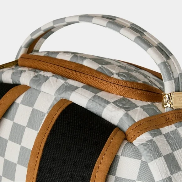 Sprayground Embossed Cream Checkerboard Backpack - Picture 4 of 7